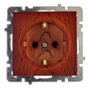 Socket Touran, mech.| 2P+E Schuko, 16A 250VAC, flush mount, cherry