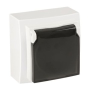 SM Socket Themis, 2P+E Schuko, cover, 16A 250VAC, white