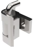 Hinge Corner 3-190, opening angle 180°, hardened steel pin, left, right mounting, plate 1.0..1.5mm, Industrilas, chrome