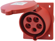 PM Industrial Flange Socket, 3P+N+E 32A 415VAC, IP44, MaxPro, red