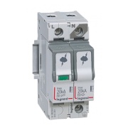 Surge Arrester, 1P+N, T2, Uc 320VAC, discharge current (8/20μs)| Imax 20kA ^In 5kA, 4..35mm², TT/TNS