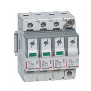 Surge Arrester, 3P+N, T2, Uc 320VAC, discharge current (8/20μs)| Imax 20kA ^In 5kA, 4..35mm², TT/TNS