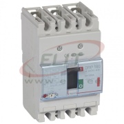 Moulded Case Circuit Breaker DPX³ 160, 100A 3x400VAC 36kA, therm. 0.8..1In ^magn. 10In, incl. screws/ cage clamps Al/Cu 70/95mm², panel mount