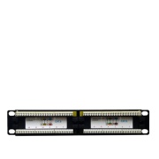 Patch Panel 10in, 1U 12xRJ45 UTP ct6, black