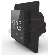 Thermostat HL-05 WiFi, backlit LCD touch screen, +1°..70°C acc. ±0.5℃, 16A 230VAC, incl. floor, air sensors, child lock , anti-freeze, WiFi » mobile app, Amazon Alexa, Google Home, flush mounting Ø60mm box, black, Heatline