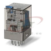 Relay 60.13, 3CO (3PDT) 10/20A 250/400VAC, cv 24VAC, lockable test button, mechanical indicator, 11pin plug-in, TS35 sockets (90.03/21/23/27/83.3)