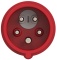 Industrial Phase Inverter Plug, 3P+N+E 32A 415VAC, IP44, MaxPro, red