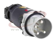 Industrial Plug, 3P+E+N 200A 415VAC 6H, IP67, plastic and brass, MaxPro, silvery white