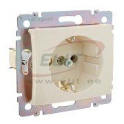 Socket Valena, mech.| 2P+E Schuko w. shutters, 10/16A 250VAC, 2.5mm² screw clamp, beige