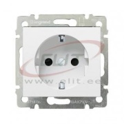 Socket Valena, mech.| 2P+E Schuko w. shutters, 10/16A 250VAC, 2.5mm² screw clamp, white