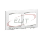 Frame Valena, 2gang, horiz. mount, white