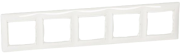Frame Valena, 5gang, horiz. mount, white