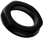 Locknut w. Flange Synthetic, M25x1.5, wrench 33mm, -30..100°C, PA6, HF, black