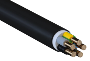Power Cable CYKY-J, 5x6mm² 450/750V -15..70°C, 100m/pck, black