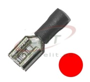 Receptacle Con vh 4.8 r, insulated, female, 0.5..1mm² 300V, tab 0.8x4.8mm| 488, -25..75°C, PVC, brass, 100pcs/pck, red