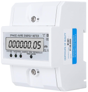 Energy Meter DDS024, 5/80A (3Ø-4w)x 230/400VAC, LCD w. backlight, pulse output 400imp/kWh, cl.1, -20..55°C, W76mm, TS35