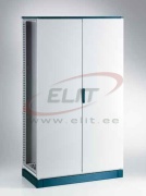 Cabinet ENUX, 1200Wx1800Hx400D, frame, blank double door, rear panel, lever-operated double bar locking w. 3mm double-bit insert, modular, adj. cable entry w. sealing gasket, C3M| epoxy resin layer, IP55 IK10, NEMA12, ocean blue/ grey