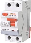 Residual Current Circuit Breaker EPR, 2P 40A 10kA, type A 30mA, 25mm²