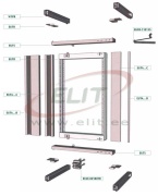 Swinging Frame EUTR, HE40/H2000, Ø3mm double bar locking system, incl. hinges 110°opening, C3M| epoxy resin layer, grey