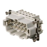 Insert HDC HE 10 MS, male, size 4, 10P 16A 500V, screw