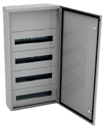 SM Distribution Box JXJ, 4x 24M, 125A 400VAC, 550x870x140mm, top, bottom cable entry plates, galvanised steel sheet, -5..40°C, 4x FL21, Jumax JXJ 96-24, IP44 IK10, MaxPro, pebble grey