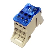 Distribution Block Al/Cu, 35mm²|4Nm, 16mm²|2.5Nm/ 6x16mm²|2.5Nm 125A 690VAC, TS35, mounting plate