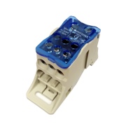 Distribution Block Al/Cu, 70mm²|5.5Nm, 16mm²|2.5Nm/ 6x16mm²|2.5Nm 160A 690VAC, TS35, mounting plate