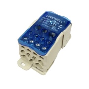 Distribution Block Al/Cu, 120mm²|10Nm/ 2x35mm²|4Nm, 5x16mm²|2.5Nm, 4x10mm²|2Nm 250A 690VAC, TS35, mounting plate