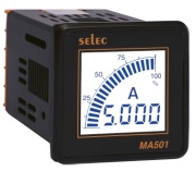 Digital Ammeter MA501, 4digits LCD backlight, analog bargraph indication, 1Ø-2wire, 0..5AAC (5..5000A), sv 240VAC ±20%, ■52x52/ □46x46mm, IP65