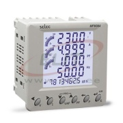 Digital Multifunction Meter MFM384, 1p2w/3p3w/3p4w, input 1/5A 100V (10kA/V)/ 1/5A 100..500VAC, prog. CT/PT, V/A/P/PF/Wp/Wq/Ws, pulse output, RS485, ModBus RTU, 4x4, 8digits LCD w. backlight, sv 100..230VAC, ■99x99/□92x92, IP65