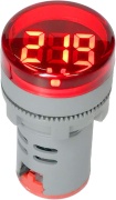 Vmeter XB7 Monolithic, ø22.5mm, 20..500VAC, IP65, red