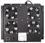 Roof Mount Fan Unit 19in, D800 racks, 4x fans, 2.5m power cable 2P+E Schuko plug, black