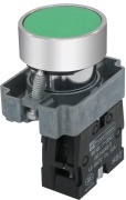 Pushbutton D22, 1no 10A 250VAC, IP40, green