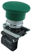 e-Stop Pushbutton B2, D40 green mushroom ^turn to reset, ø22.5mm, 1NO 10A 250VAC, IP40