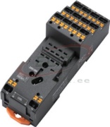 Relay Socket SKC14-ST, SK4P, SK36F, 4P 8A 300V, one-sided push-in, RKE 4CO relays, incl. plastic retaining clip, marker, UL/TÜV/CE, TS35