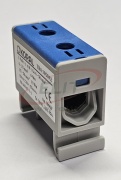 Universal Terminal Block Al/Cu UK50/1N, 1P (2holes) 2.5-50mm² 145/160A 1000VAC/ 1500VDC, Hex5 4Nm 2.5..4mm²/ 12Nm 6..50mm², TS35, blue