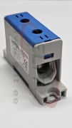 Universal Terminal Block Al/Cu TBA, 1P (2holes) 35-95mm² 220/245A 1000VAC/1500VDC, 35mm DIN-rail, panel mount, blue