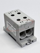 Universal Tapping Block Al/Cu TBA, 1P (4holes) 35-95mm² 440/490A 1000VAC/1500VDC, 35mm DIN-rail, panel mount, grey