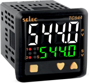 TC544C| Temperature Controller, input TC (JKTRS) ^RTD, output 1NO 5A 230VAC/30VDC/ SSR 30mA 12VAC, aux. 1NO 5A 250VAC/30DC, 2set points, auto-/selftune PID/ on-off, dwell timer, 2^4digits LED display, 90..270VAC/DC, ■52x52/□46x46, IP65