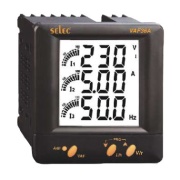 VAF Meter VAF36A, 3x 3digits LCD, 3Ø-3/4W/ 2Ø-3W/ 1Ø-2W, CT prim. 5A..10kA/ CT sec. 5A, PT prim. 100V..500kV/ PT sec. 100..500VAC, parameter V/A/Hz/RPM/run hour, sv 240VAC ±20%, ■99x99/□92x92, IP65