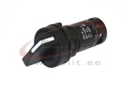 Selector Switch XB7 Monolithic, ø22.5mm, 1-0-2 2NO 10A 250VAC, small handle, incl. anti-rotation plate, IP54, black