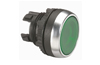 Push-button Osmoz, illuminated head, ø22.5mm, metal bezel, IP66/69K IK05, green