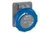 Panel Mount Socket Hypra, 1P+N+E 16A 250VAC, inclined, plastic, IP65/67