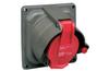 Panel Mount Socket w. Prisinter Hypra, 3P+E 16A 415VAC, plastic, IP44
