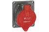 Panel Mount Socket Hypra, 3P+N+E 16A 415VAC, inclined, plastic, IP44