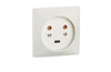 FM Socket Anneala, 2P+T, 20A 400VAC, 80x80mm, ivory