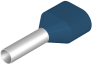 Twin Wire-End Ferrule w. Collar Ct 025010 w, 2x2.5x10mm, 250pcs/pck, blue