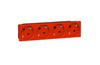 Socket Mosaic, mech.| 4x 2P+E 45° ^shutters, 16A 250VAC, spring clamp, 8M, Legrand, red