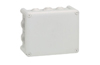 Plastic Box Plexo, 155Wx110Hx74D, 10glands ø4..25mm cable/tube, -25..40°C, PS, cover with 4x ¼ turn lock screw, temp. resistance 750°C, IP55 IK07, grey