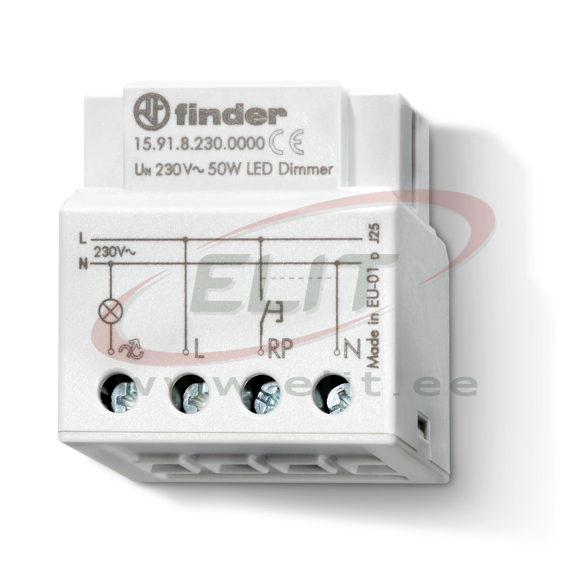 pijn samenkomen luister 159182300000 Dimmer 15.91, 1NO 100W 230V 45..65Hz, 50W LED, linear  regulation, built-in box mounting, Finder Elit GlobalStore™ - Electrical  and automation components, PLC, HMI Distributor